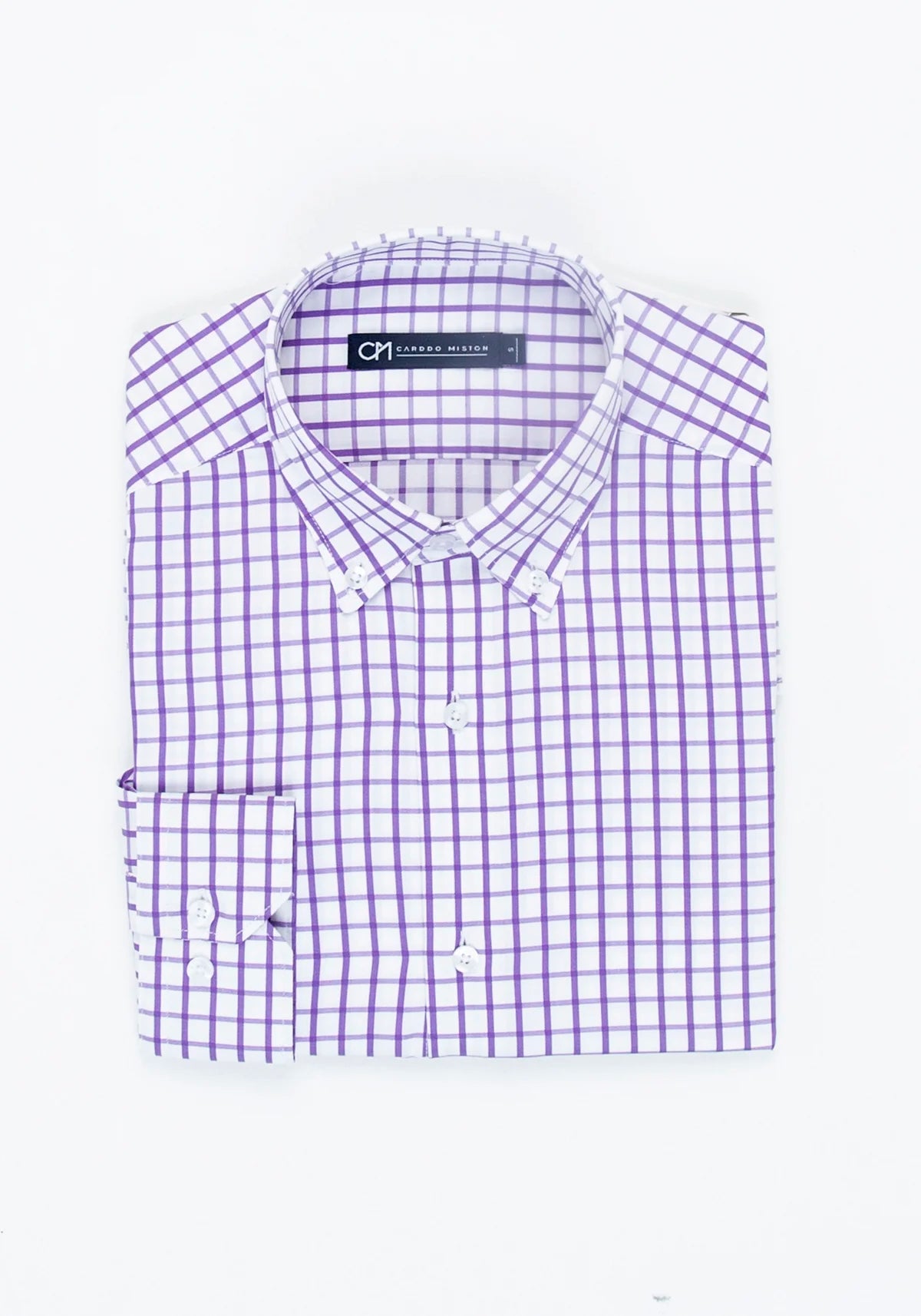 Camisa Sarga Cuadro Ventana Algodón Lila